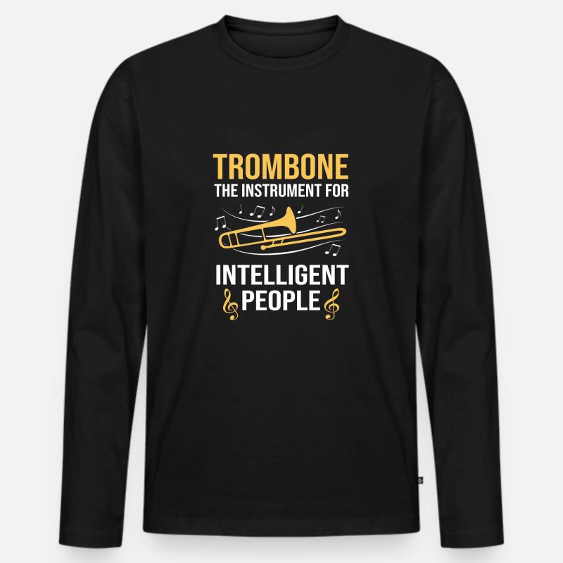 Posaune - Männer Premium Bio Langarmshirt - Schwarz