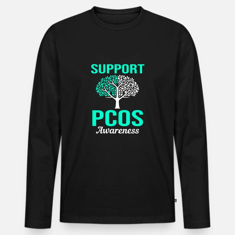 Pcos-Bewusstsein - Männer Premium Bio Langarmshirt - Schwarz