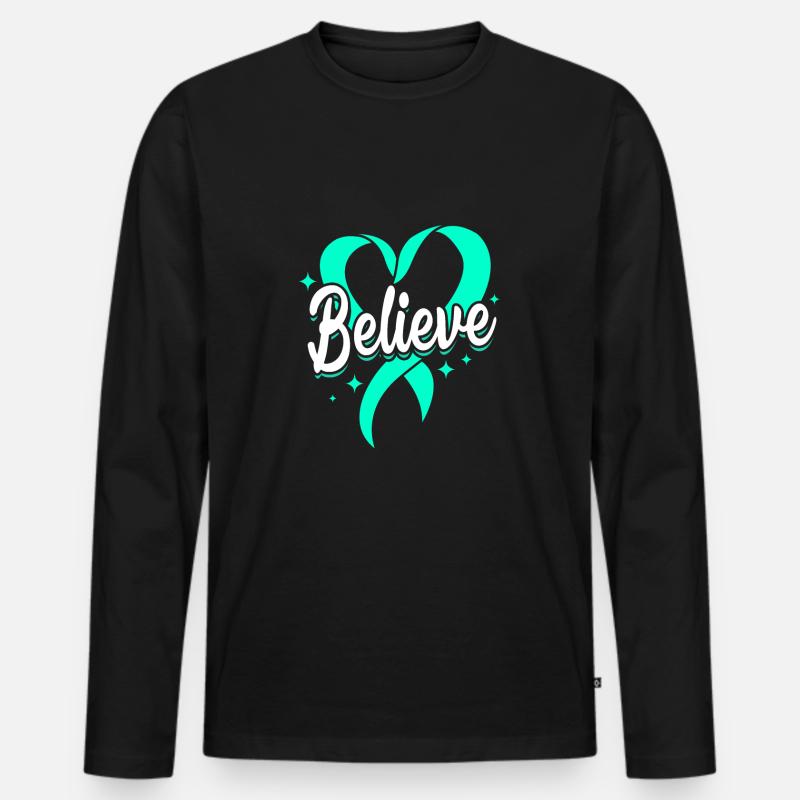 Pcos-Bewusstsein - Männer Premium Bio Langarmshirt - Schwarz