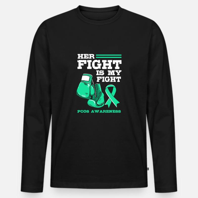 Pcos-Bewusstsein - Männer Premium Bio Langarmshirt - Schwarz