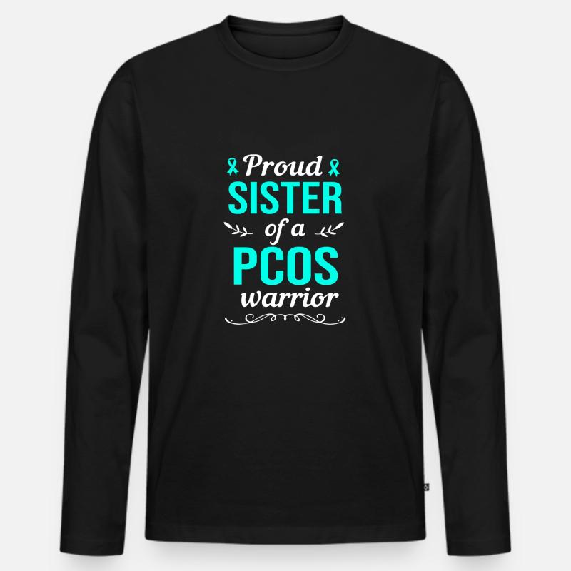 Pcos-Bewusstsein - Männer Premium Bio Langarmshirt - Schwarz