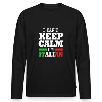 Italienisch Italia Italien - Männer Premium Bio Langarmshirt - Schwarz - Vorne - Nico (187cm)
