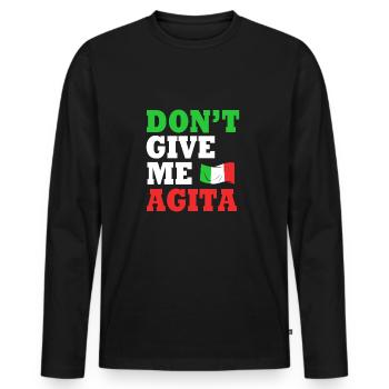 Italien Italie Italie - T-shirt manches longues Premium bio Homme - noir - Devant - Nico (187cm)