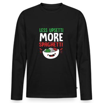 Italian Italia Italy - Men's Premium Organic Long Sleeve Shirt - black - Front - Nico (187cm)