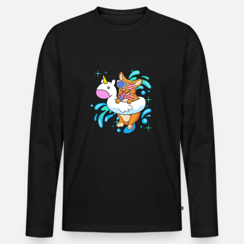 Pool Party - Männer Premium Bio Langarmshirt - Schwarz