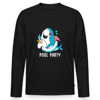 Pool Party - Männer Premium Bio Langarmshirt - Schwarz - Vorne - Nico (187cm)