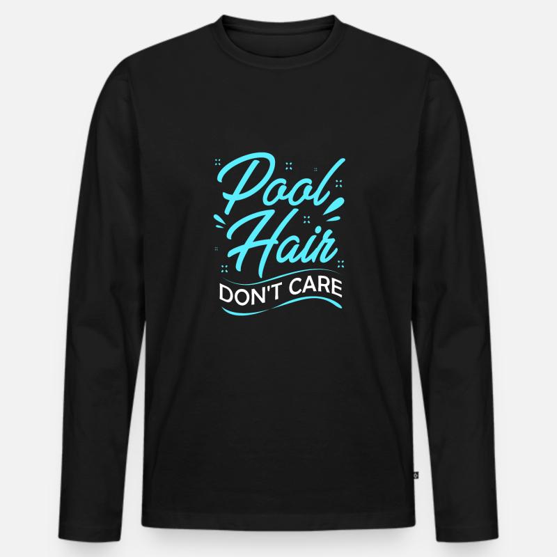 Pool Party - Männer Premium Bio Langarmshirt - Schwarz