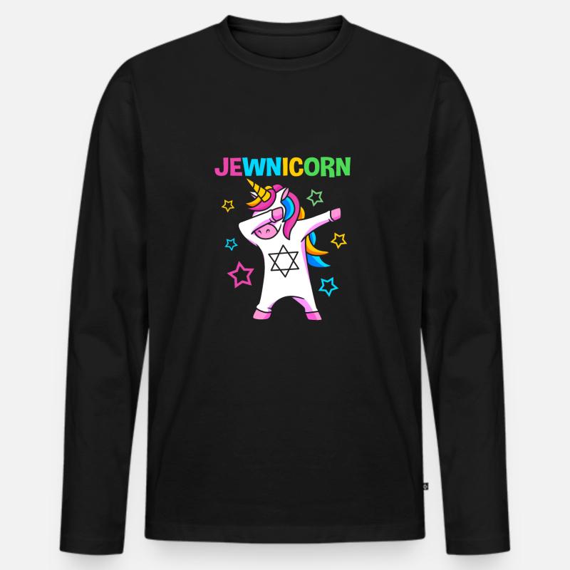 Chanukkah - Männer Premium Bio Langarmshirt - Schwarz
