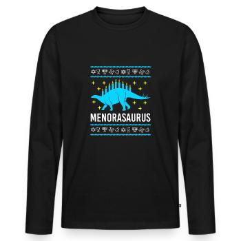 Hanoucca - T-shirt manches longues Premium bio Homme - noir - Devant - Nico (187cm)
