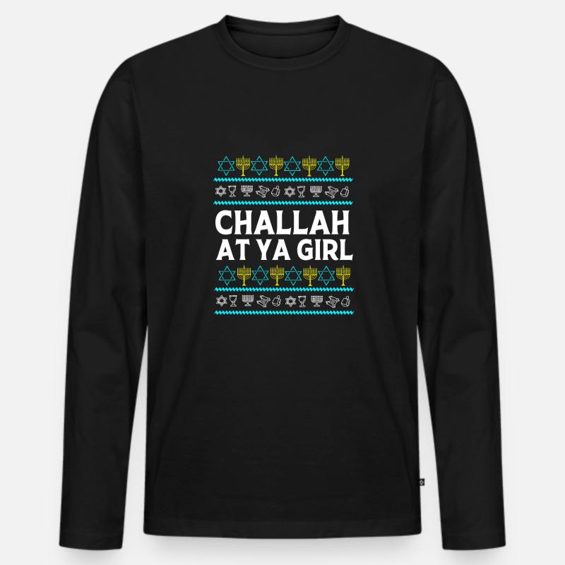 Chanukkah - Männer Premium Bio Langarmshirt - Schwarz