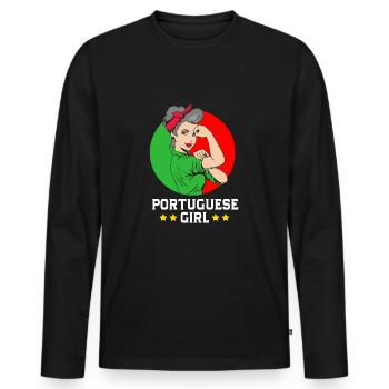 Portugal - Men's Premium Organic Long Sleeve Shirt - black - Front - Nico (187cm)