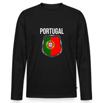 Portugal - Men's Premium Organic Long Sleeve Shirt - black - Front - Nico (187cm)