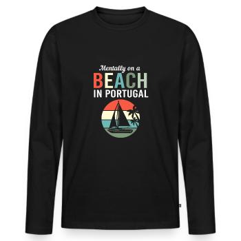Portugal - Men's Premium Organic Long Sleeve Shirt - black - Front - Nico (187cm)