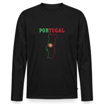 Portugal - Men's Premium Organic Long Sleeve Shirt - black - Front - Nico (187cm)