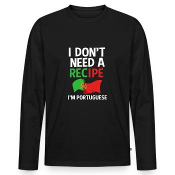Portugal - Men's Premium Organic Long Sleeve Shirt - black - Front - Nico (187cm)
