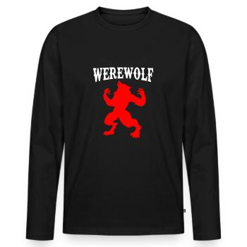Werwolf - Männer Premium Bio Langarmshirt - Schwarz - Vorne - Nico (187cm)
