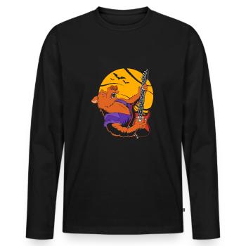 Werwolf - Männer Premium Bio Langarmshirt - Schwarz - Vorne - Nico (187cm)