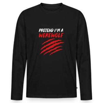 Werwolf - Männer Premium Bio Langarmshirt - Schwarz - Vorne - Nico (187cm)