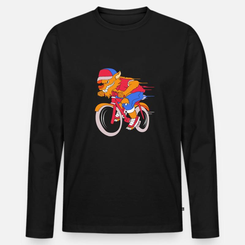 Werwolf - Männer Premium Bio Langarmshirt - Schwarz