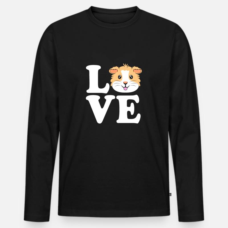 Meerschweinchen - Männer Premium Bio Langarmshirt - Schwarz