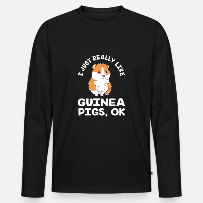 Meerschweinchen - Männer Premium Bio Langarmshirt - Schwarz