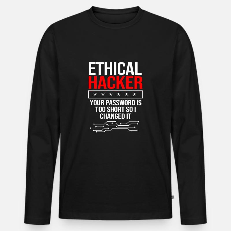 Cybersecurity Cyber Programmierer Hacker - Männer Premium Bio Langarmshirt - Schwarz
