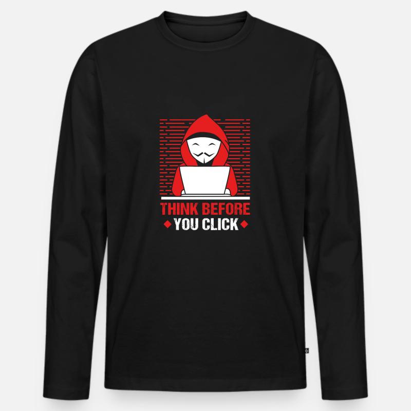 Cybersecurity Cyber Programmierer Hacker - Männer Premium Bio Langarmshirt - Schwarz