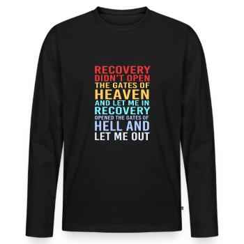Drug-free addiction addicted - Men's Premium Organic Long Sleeve Shirt - black - Front - Nico (187cm)