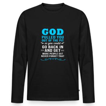 Drug-free addiction addicted - Men's Premium Organic Long Sleeve Shirt - black - Front - Nico (187cm)