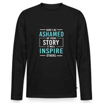 Drug-free addiction addicted - Men's Premium Organic Long Sleeve Shirt - black - Front - Nico (187cm)