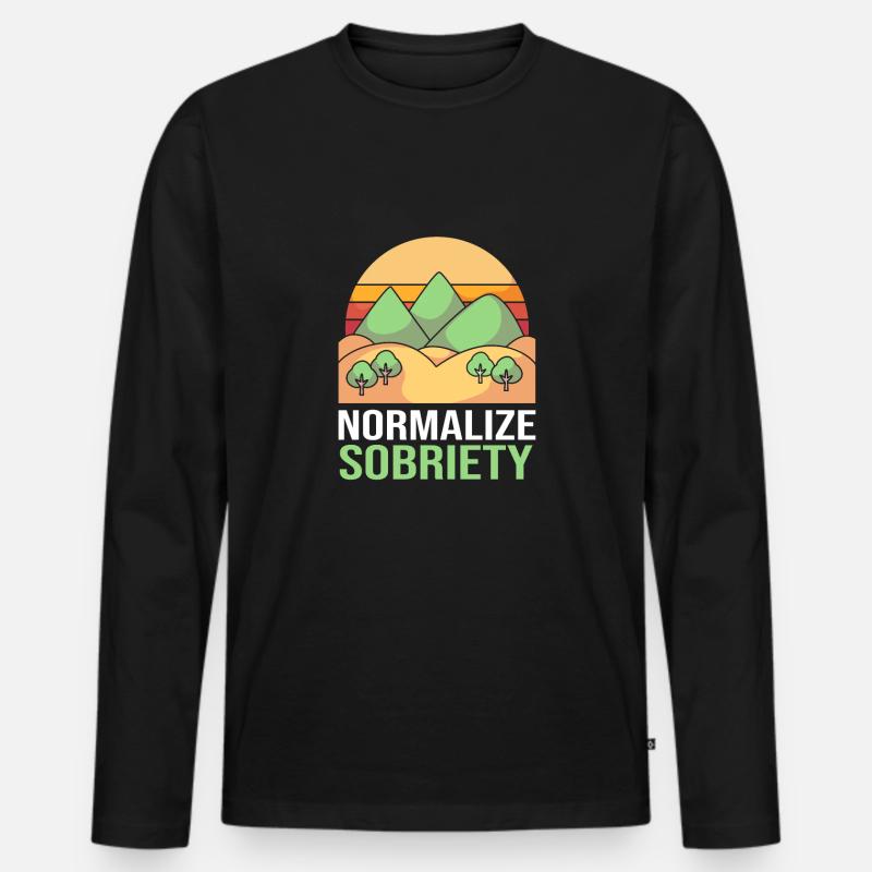 Drogenfrei Sucht Süchtig - Männer Premium Bio Langarmshirt - Schwarz