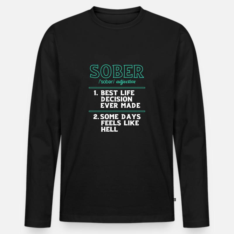 Drogenfrei Sucht Süchtig - Männer Premium Bio Langarmshirt - Schwarz