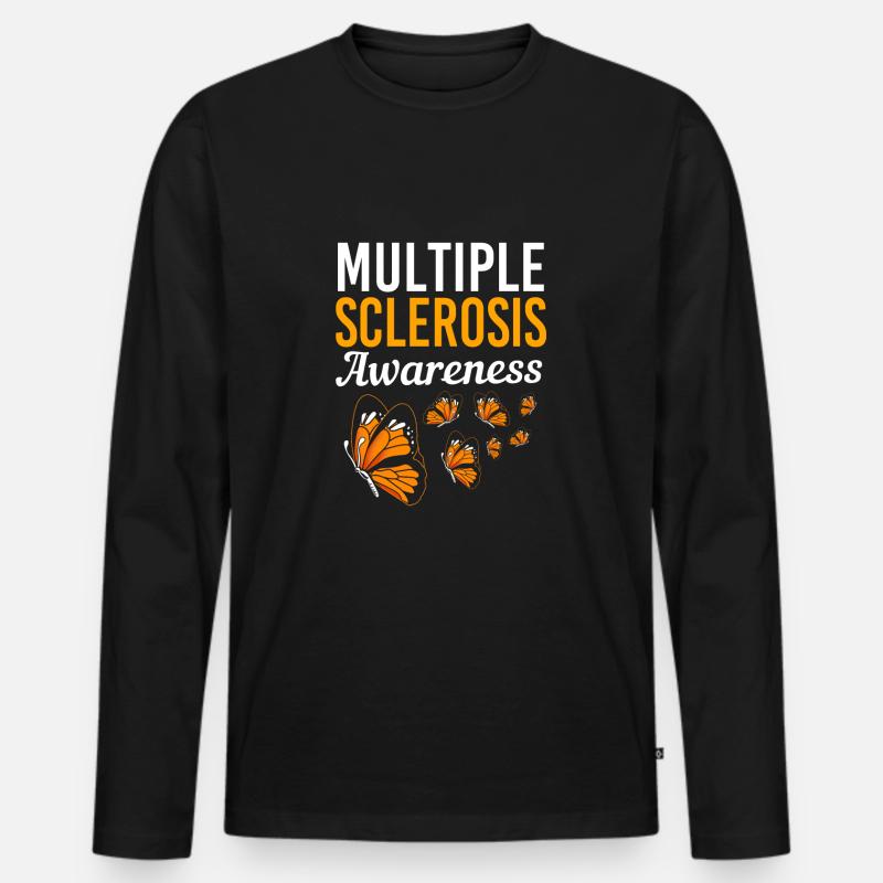 Multiple Sclerosis MS - Men's Premium Organic Long Sleeve Shirt - black