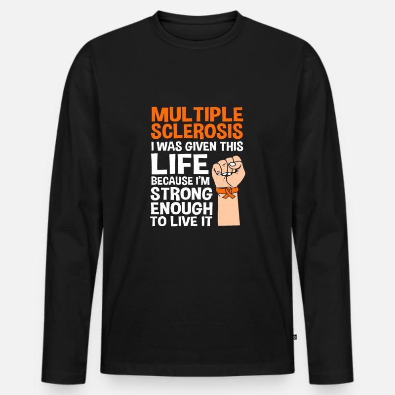 Multiple Sclerosis MS - Men's Premium Organic Long Sleeve Shirt - black