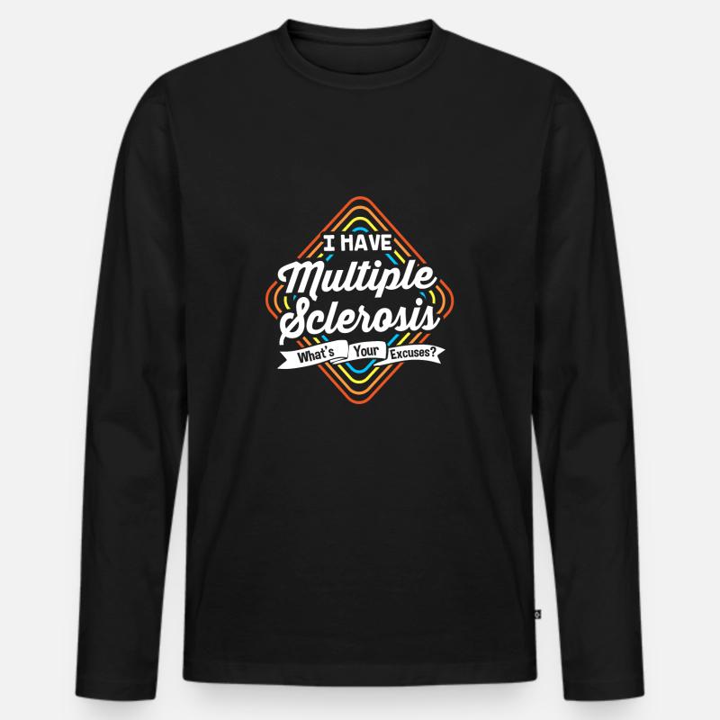 Multiple Sclerosis MS - Men's Premium Organic Long Sleeve Shirt - black
