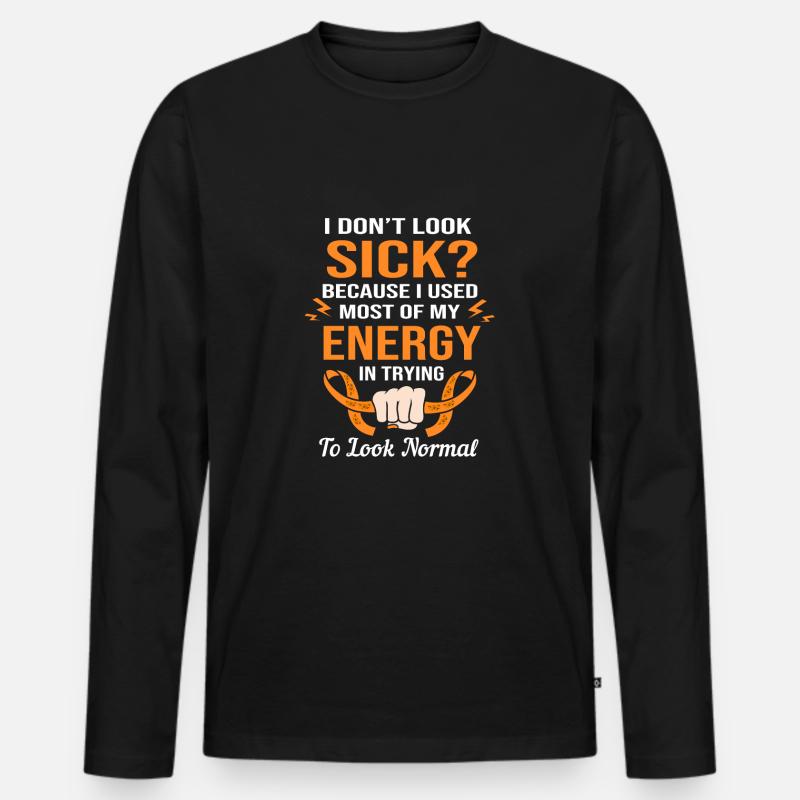 Multiple Sclerosis MS - Men's Premium Organic Long Sleeve Shirt - black