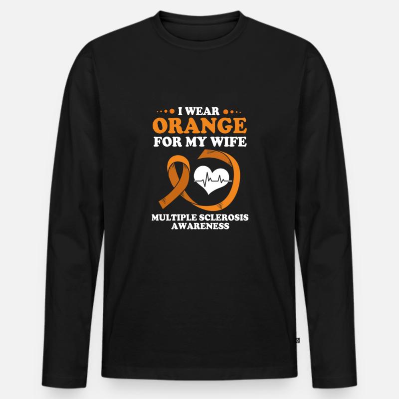 Multiple Sklerose MS - Männer Premium Bio Langarmshirt - Schwarz
