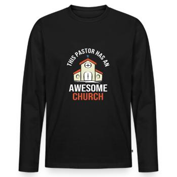 Pastor - Men's Premium Organic Long Sleeve Shirt - black - Front - Nico (187cm)