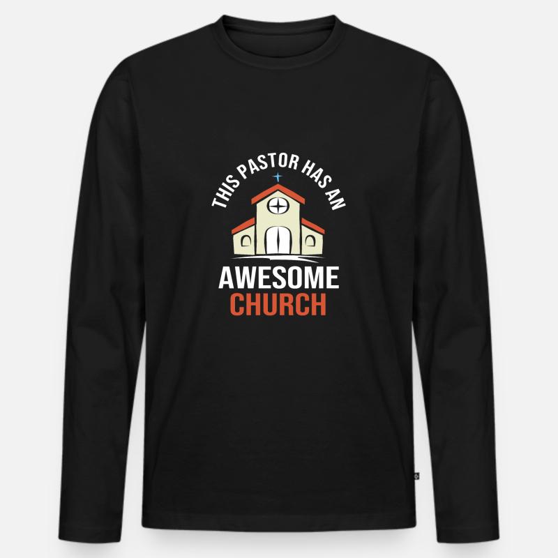 Pfarrer - Männer Premium Bio Langarmshirt - Schwarz