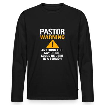 Pasteur - T-shirt manches longues Premium bio Homme - noir - Devant - Nico (187cm)