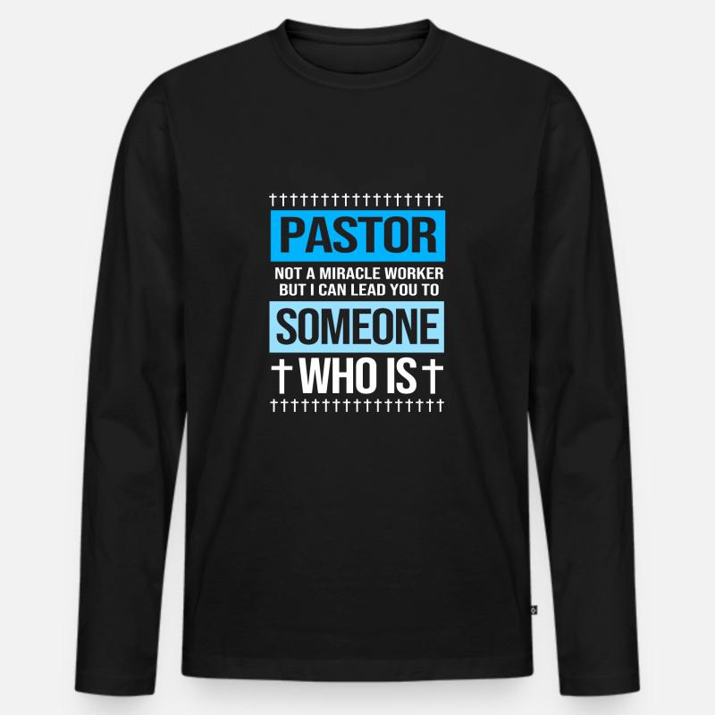 Pfarrer - Männer Premium Bio Langarmshirt - Schwarz