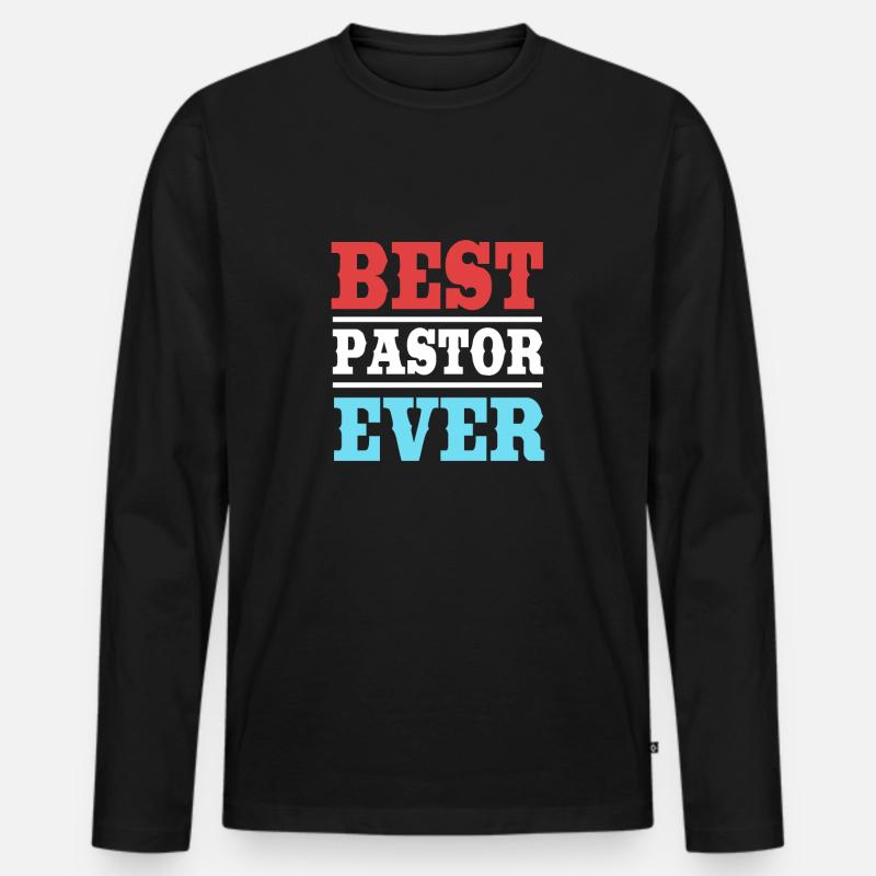 Pfarrer - Männer Premium Bio Langarmshirt - Schwarz