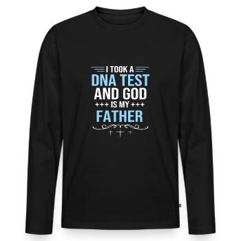 Pasteur - T-shirt manches longues Premium bio Homme - noir - Devant - Nico (187cm)