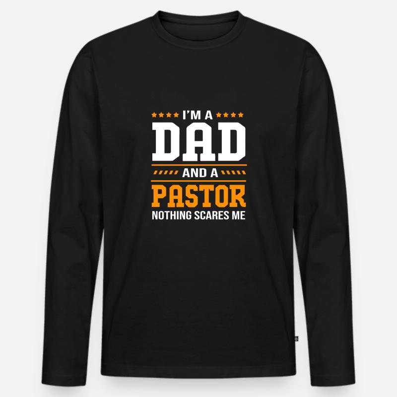 Pfarrer - Männer Premium Bio Langarmshirt - Schwarz