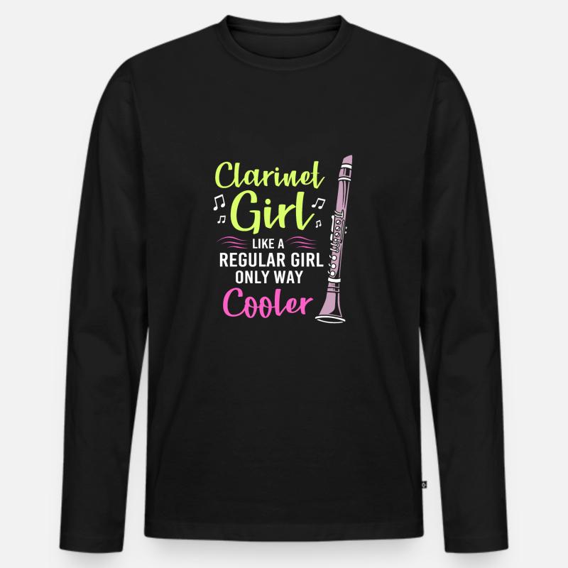 Klarinette - Männer Premium Bio Langarmshirt - Schwarz