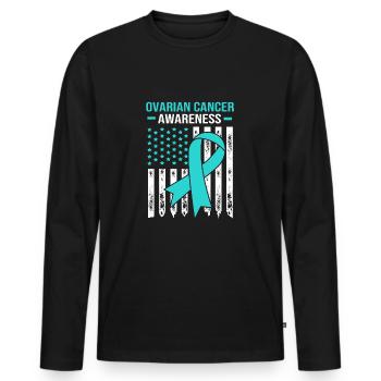 Ovarian Cancer Cancer Survivor Cancer - Men's Premium Organic Long Sleeve Shirt - black - Front - Nico (187cm)
