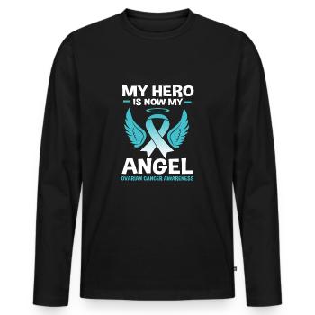Ovarian Cancer Cancer Survivor Cancer - Men's Premium Organic Long Sleeve Shirt - black - Front - Nico (187cm)