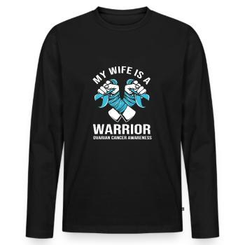Eierstockkrebs Krebs-Überlebender Krebs - Männer Premium Bio Langarmshirt - Schwarz - Vorne - Nico (187cm)