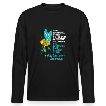 Ovarian Cancer Cancer Survivor Cancer - Men's Premium Organic Long Sleeve Shirt - black - Front - Nico (187cm)