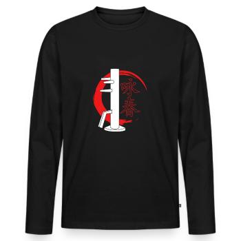 Wing Chun - Männer Premium Bio Langarmshirt - Schwarz - Vorne - Nico (187cm)